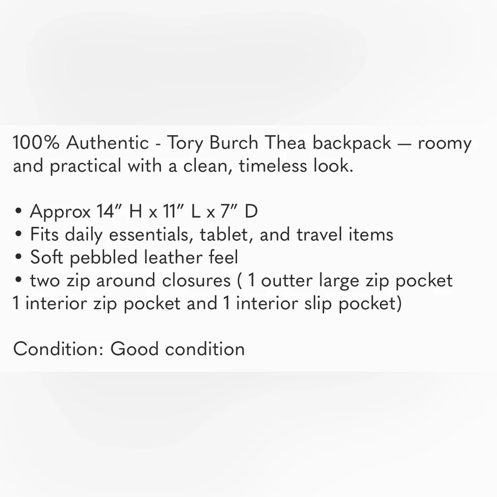 Tory Burch Leather Backpack. - Picture 2 of 7